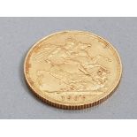 22CT GOLD 1906 FULL SOVEREIGN COIN