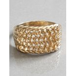 9CT GOLD KEEPER RING 5.6G SIZE T