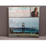 TONY BENNETT LP RECORD, I LEFT MY HEART IN SAN FRANCISCO, FRONT COVER SIGNED BY HIM