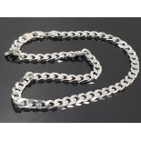 20 INCH HEAVY SILVER FLAT CURB CHAIN 64.7G