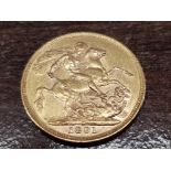 A 22CT GOLD FULL SOVEREIGN 1891 MELBOURNE