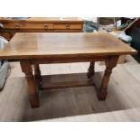 OAK RECTANGULAR SHAPED DINING TABLE 130CM X 69CM BY THE MAKER TITCHMARSH AND GOODWIN