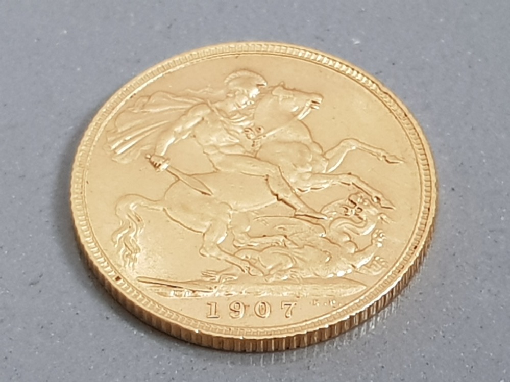 22CT GOLD 1907 FULL SOVEREIGN COIN