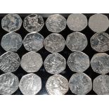 20 UK 50P COLLECTABLE COINS INCLUDES MR JEREMY FISHER, BENJAMIN BUNNY AND PLURAL OF PENNY ETC