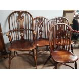 SET OF 4 WINDSOR CHAIRS INCLUDES 1 CARVER AND 3 SINGLES