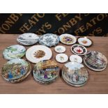 A LARGE QUANTITY OF UNBOXED COLLECTORS PLATES INCLUDES DAVENPORT ROYAL DOULTON ETC