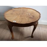 WALNUT CIRCULAR TOPPED OCCASIONAL TABLE 60CM DIAMETER