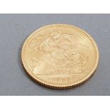 22CT GOLD 1963 FULL SOVEREIGN COIN