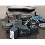 RICOH KR-10 SUPER CAMERA AND ACCESSORIES INCLUDES LENS, FLASH AND CARRY BAG ETC