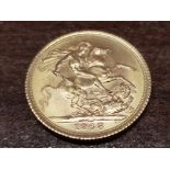 A 22CT GOLD FULL SOVEREIGN 1968