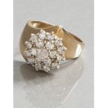 LARGE DIAMOND CLUSTER RING 7.4G SIZE N