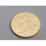 22CT GOLD 1908 FULL SOVEREIGN COIN