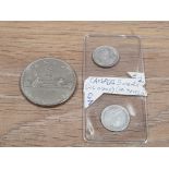 2 CANADIAN 5 CENTS COINS 1917 AND 1920 TOGETHER WITH A CANADIAN DOLLAR 1975