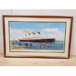 FRAMED PRINT TITLED THE OLYMPIC PASSING GALSHOT SIGNED BY SIMON FISHER, DON SMITH AND DR GORDON