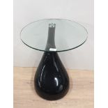 GLASS CIRCULAR TOPPED MODERN CONTEMPORARY LAMP TABLE