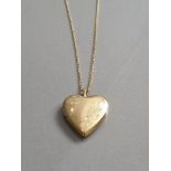 9CT GOLD HEART LOCKET AND DIAMOND CUT BELCHER CHAIN 4.8G