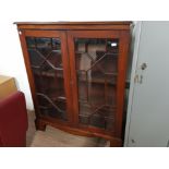 EDWARDIAN MAHOGANY GLAZED DOOR BOOKCASE, IN EXCELLENT CONDITON