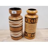 2 WEST GERMAN VASES 517-30 BY SCHEURICH, HEIGHT 30CM