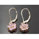 9CT GOLD PINK CZ EARRINGS 2.4G