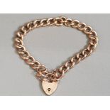 9CT ROSE GOLD ALBERT BRACELET WITH PADLOCK 10.8G