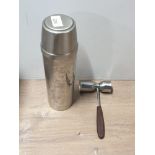 A SWEDISH MID CENTURY MODERN 18-8 GENSE STAINLESS STEEL COCKTAIL SHAKER WITH TEAK AND STAINLESS