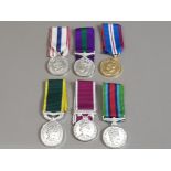 6 MODERN MINATURES GSM MEDALS INCLUDES TERRITORIAL, 1977 JUBILEE, 2002 JUBILEE, REGULAR ARMY LSGC,