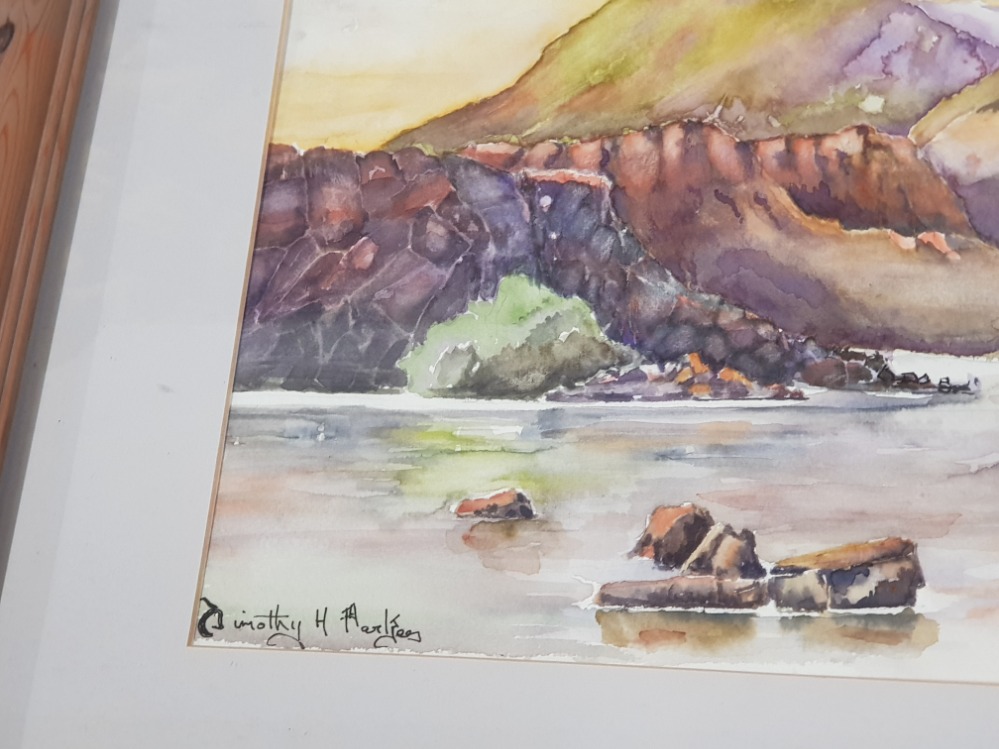 A WATERCOLOUR TIMOTHY H PARKER HIGHLAND LOCK SCENE SIGNED 37 X 48CM - Image 2 of 3
