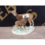 WEST GERMAN FIGURED ORNAMENT OF 2 FAWNS MARKED 771 ON UNDERNEATH