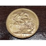 A 22CT GOLD FULL SOVEREIGN 1888