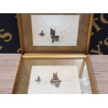 A PAIR OF ANTIQUE WATERCOLOURS OF SAILING BOATS AT SEA SIGNED AND DATED J LISTER 1916