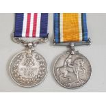 GEORGE V MILITARY MEDAL AND BRITISH WAR MEDAL AWARDED TO 63679 PTE M.JACKSON 9/YORKS, L/INF SMALL