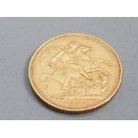 22CT GOLD 1899 FULL SOVEREIGN COIN MINTED IN SYDNEY AUSTRALIA