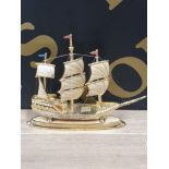 A BOXED JUJU PALAIS ROYAL MODEL GALLEON MADE WITH BRASS AND SWAROVSKI CRYSTALS