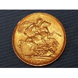 22CT GOLD 1893 FULL SOVERIGN COIN