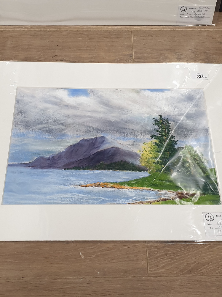 A PASTEL DRAWING TITLED CRIFFELL SW SCOTLAND SIGNED BY J D PARRACK TOGETHER WITH ANOTHER PASTEL - Image 3 of 5