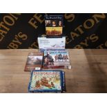 5 BOXED WARGAMES, THE HUNDRED DAYS, GENERAL QUARTERS NAVAL GAME, WYATT EARP, WAR TO THE DEATH AND