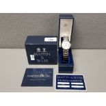 MAPPIN AND WEBB UNISEX CALENDAR WRISTWATCH WITH SPARE LINKS AND BOOKLET IN ORIGINAL BOX
