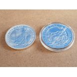 COINS ROYAL MINT UK SILVER 1OZ BRITANNIA X2 COINS 1998 AND 2005