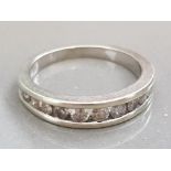 9CT WHITE GOLD HALF ETERNITY RING, 3G SIZE M1/2