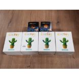 FOUR MINI CACTUS LIGHTS BY LITTLE LOVELY COMPANY TOGETHER WITH A PAIR OF EMOJI LIGHTS