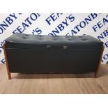 MID CENTURY LEATHERETTE SEAT WITH STORAGE