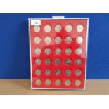 COINS UK OLYMPIC 50P SET OF 29 IN NICE CONDITION DISPLAYED IN COLLECTORS TRAY