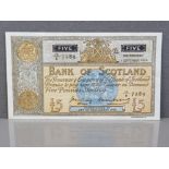 BANK OF SCOTLAND 5 POUNDS BANKNOTE, DATED 1955, SERIES 13/E 7289 GOOD VF PICK 99B