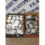 2 BOXES OF MISCELLANEOUS TO INCLUDE ROYAL WORCESTER PLATE AND OTHER CHINA