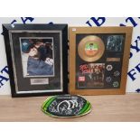 A FRAMED 45 RECORD SKID ROW YOUTH GONE WILD POSTER EDITION 1989 TOGETHER WITH FRAMED AND SIGNED