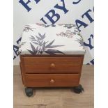 SMALL SEWING BOX STOOL WITH 2 DRAWERS