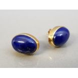 18CT GOLD BLUE STONE STUDS 4.9G