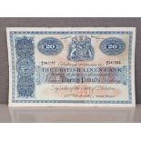 THE BRITISH LINEN BANK 20 POUNDS BANKNOTE DATED 9.11.1955 SERIES B/5 04/293, FAINT INK NUMBER AT