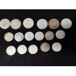 6 SILVER SIX PENCE PIECES DATED FROM 1925 TO 1946, 11 SILVER THREE PENCE PIECES DATED FROM 1920 TO