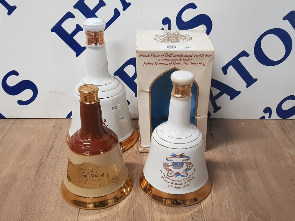 3 BELLS SCOTCH WHISKY DECANTERS ALL STILL FULL 75CL 375ML 50CL 1 STILL BOXED